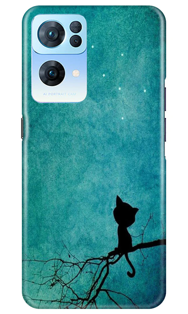 Moon cat Mobile Back Case for Oppo Reno 7 Pro 5G (Design - 70) Moon cat Case for Oppo Reno 7 Pro 5G