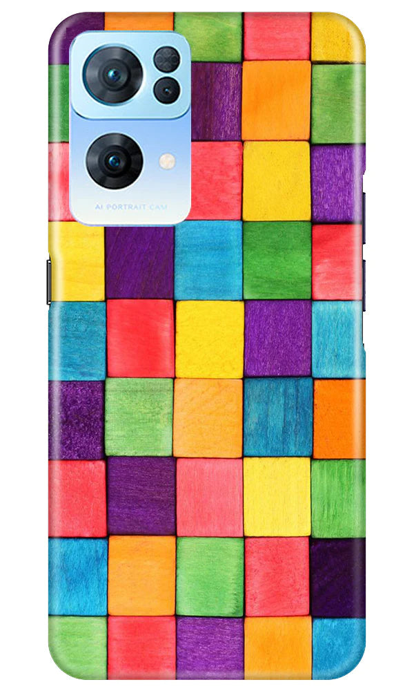 Colorful Square Mobile Back Case for Oppo Reno 7 Pro 5G (Design - 187) Colorful Square Case for Oppo Reno 7 Pro 5G (Design No. 187)