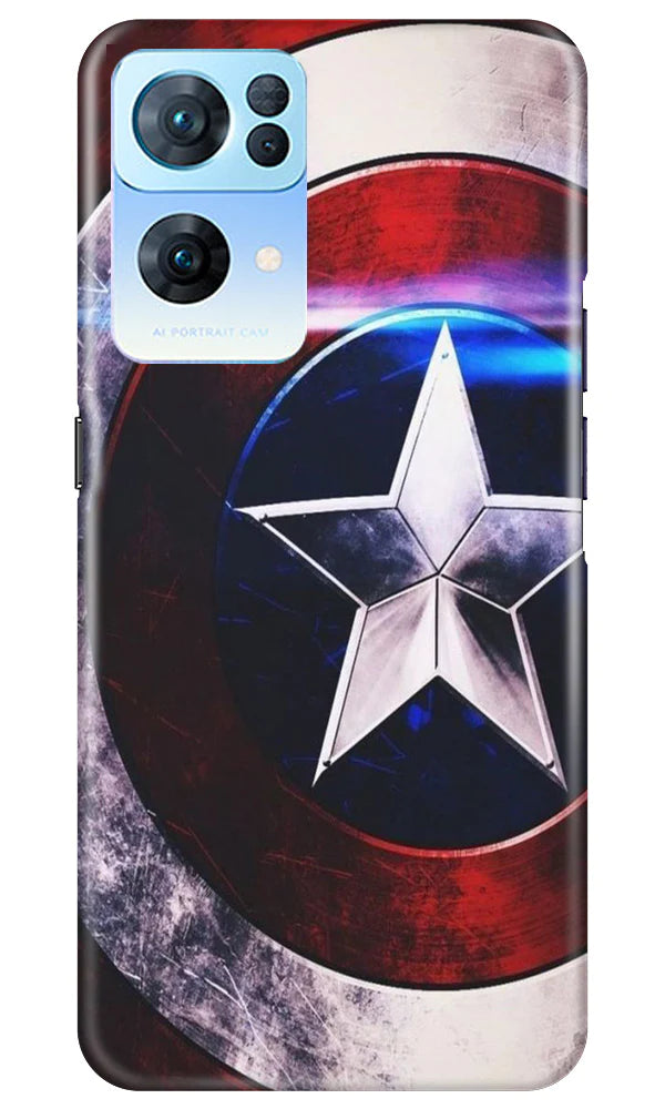 Captain America Shield Mobile Back Case for Oppo Reno 7 Pro 5G (Design - 219) Captain America Shield Case for Oppo Reno 7 Pro 5G (Design No. 219)