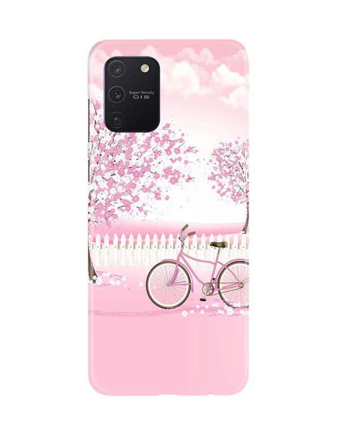Pink Flowers Cycle Mobile Back Case for Samsung Galaxy S10 Lite (Design - 102) Pink Flowers Cycle Case for Samsung Galaxy S10 Lite (Design - 102)