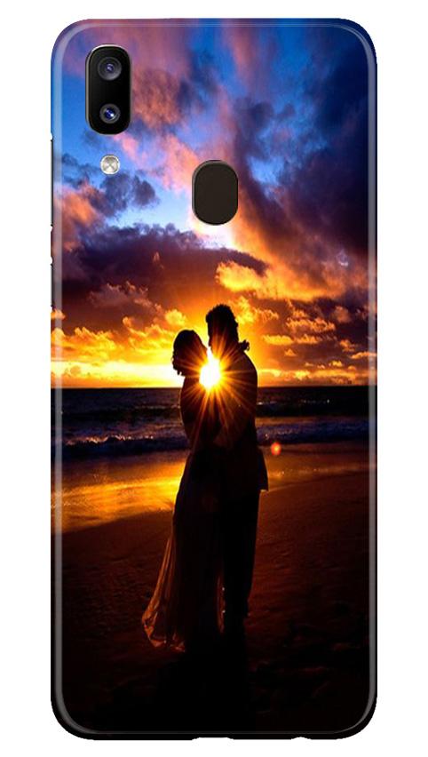 Couple Sea shore Mobile Back Case for Samsung Galaxy A20 (Design - 13) Couple Sea shore Case for Samsung Galaxy A20