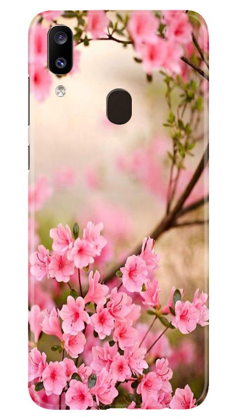 Pink flowers Mobile Back Case for Samsung Galaxy A20 (Design - 69) Pink flowers Case for Samsung Galaxy A20