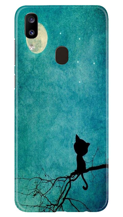 Moon cat Mobile Back Case for Samsung Galaxy A20 (Design - 70) Moon cat Case for Samsung Galaxy A20