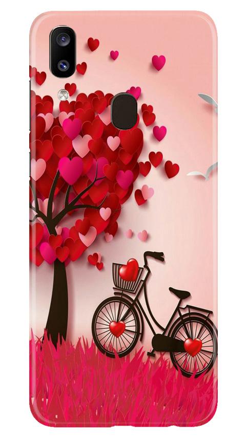 Red Heart Cycle Mobile Back Case for Samsung Galaxy A20 (Design - 222) Red Heart Cycle Case for Samsung Galaxy A20 (Design No. 222)