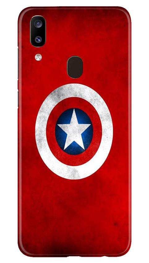 Captain America Mobile Back Case for Samsung Galaxy A20 (Design - 249) Captain America Case for Samsung Galaxy A20 (Design No. 249)