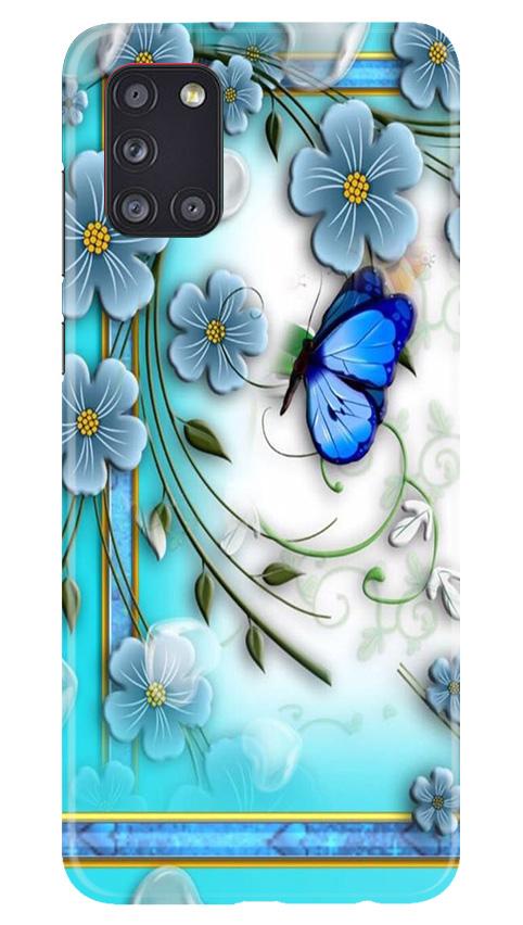 Blue Butterfly Mobile Back Case for Samsung Galaxy A31 (Design - 21) Blue Butterfly Case for Samsung Galaxy A31