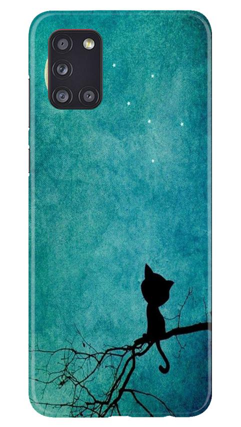 Moon cat Mobile Back Case for Samsung Galaxy A31 (Design - 70) Moon cat Case for Samsung Galaxy A31
