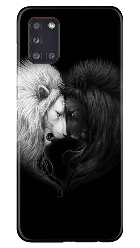 Dark White Lion Mobile Back Case for Samsung Galaxy A31 (Design - 140) Dark White Lion Case for Samsung Galaxy A31 (Design - 140)