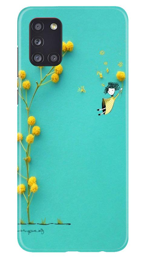 Flowers Girl Mobile Back Case for Samsung Galaxy A31 (Design 216)