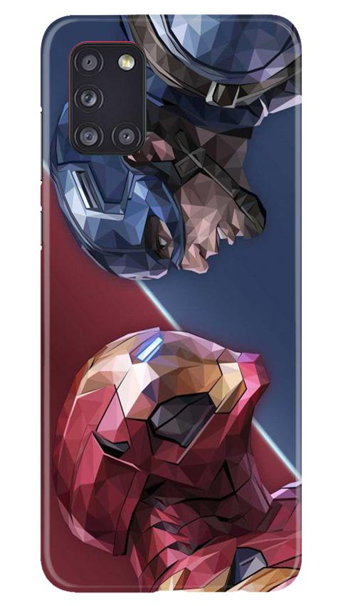 Ironman Captain America Mobile Back Case for Samsung Galaxy A31 (Design - 245) Ironman Captain America Case for Samsung Galaxy A31 (Design No. 245)