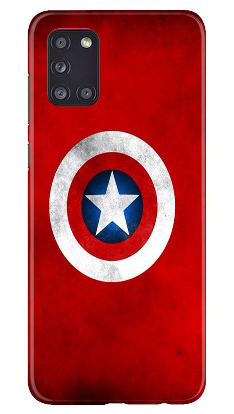Captain America Mobile Back Case for Samsung Galaxy A31 (Design - 249) Captain America Case for Samsung Galaxy A31 (Design No. 249)