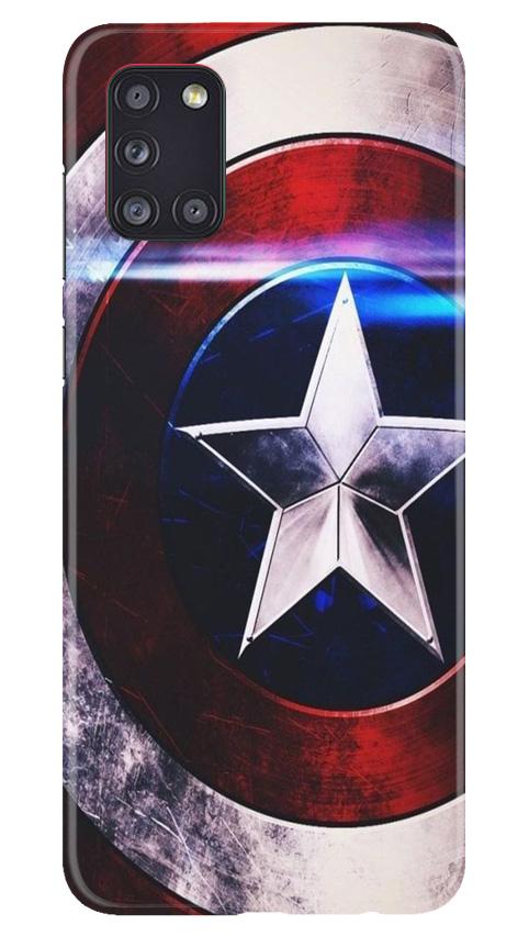 Captain America Shield Mobile Back Case for Samsung Galaxy A31 (Design - 250) Captain America Shield Case for Samsung Galaxy A31 (Design No. 250)