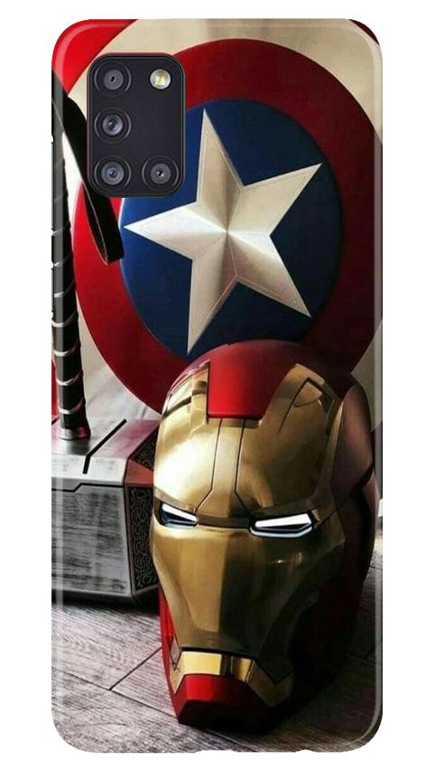 Ironman Captain America Mobile Back Case for Samsung Galaxy A31 (Design - 254) Ironman Captain America Case for Samsung Galaxy A31 (Design No. 254)