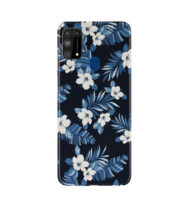 White flowers Blue Background2 Mobile Back Case for Samsung Galaxy M31 (Design - 15) White flowers Blue Background2 Case for Samsung Galaxy M31