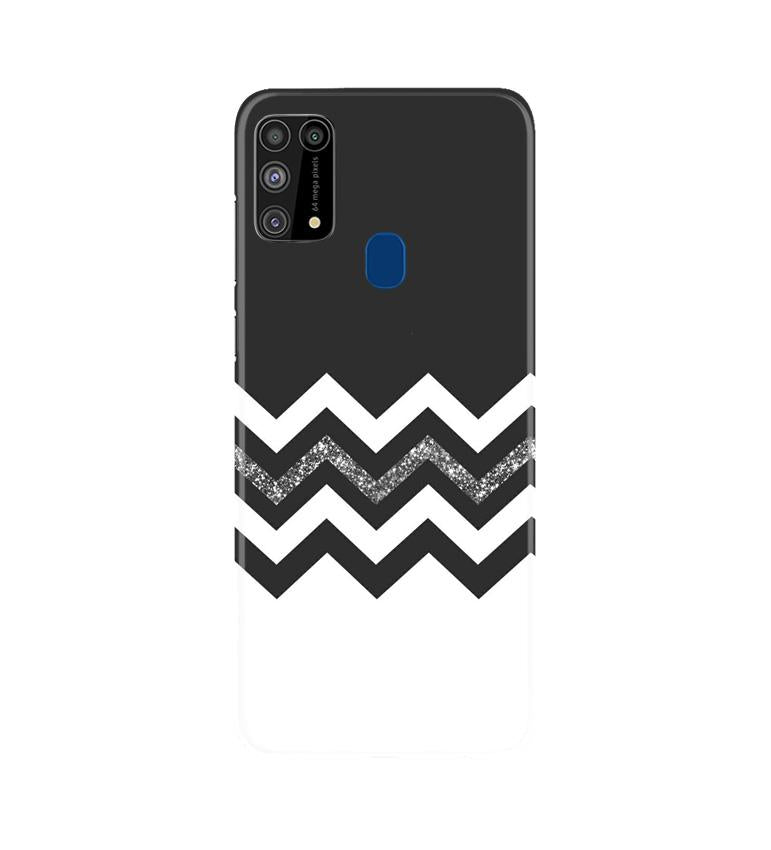 Black white Pattern2Mobile Back Case for Samsung Galaxy M31 (Design - 83) Black white Pattern2Case for Samsung Galaxy M31