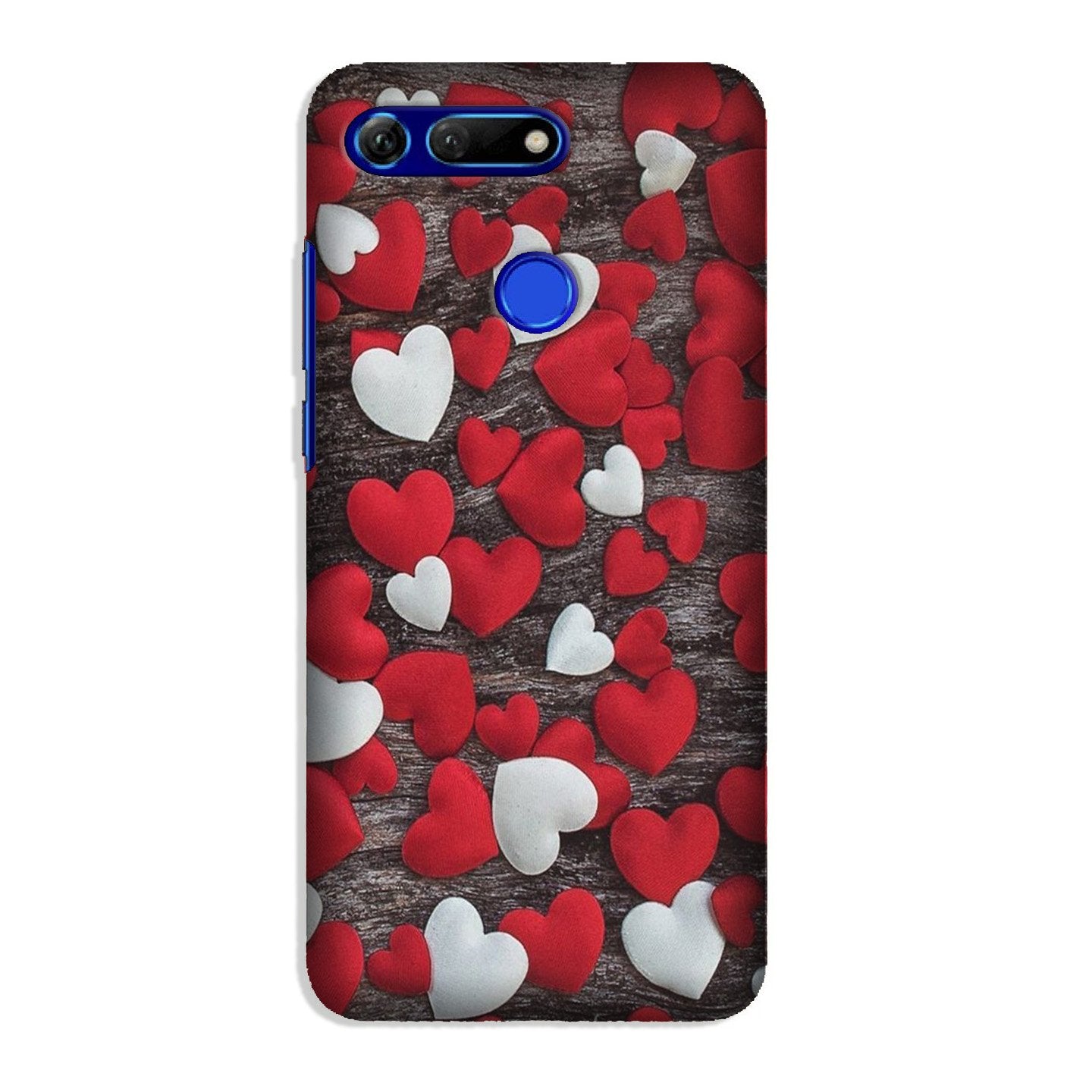 Red White Hearts Case for Honor View 20 (Design - 105)