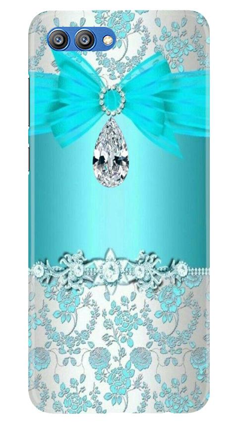 Shinny Blue Background Mobile Back Case for Honor View 10 (Design - 32) Shinny Blue Background Case for Honor View 10