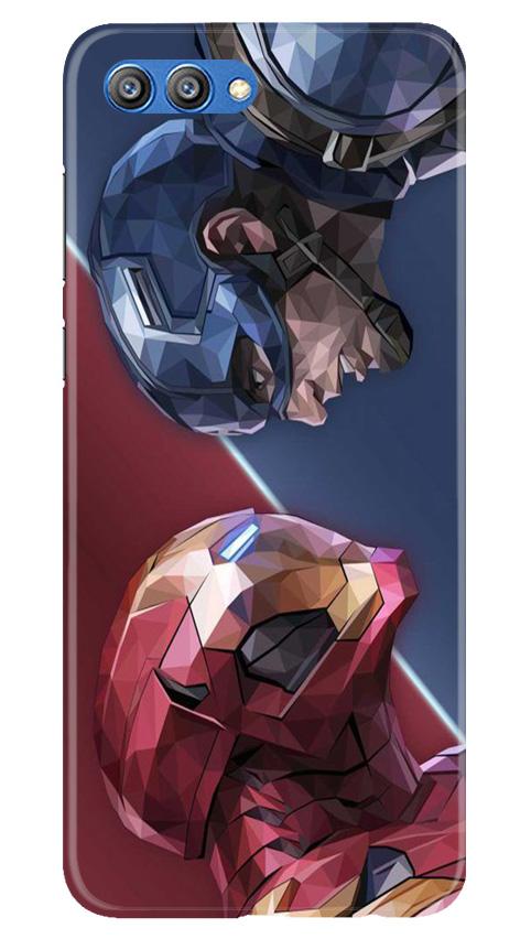 Ironman Captain America Mobile Back Case for Honor View 10 (Design - 245) Ironman Captain America Case for Honor View 10 (Design No. 245)