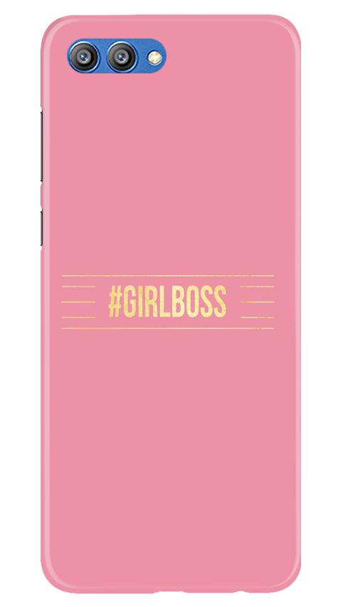 Girl Boss Pink Mobile Back Case for Honor View 10 (Design - 263) Girl Boss Pink Case for Honor View 10 (Design No. 263)