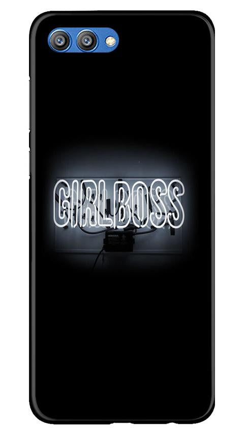 Girl Boss Black Mobile Back Case for Honor View 10 (Design - 268) Girl Boss Black Case for Honor View 10 (Design No. 268)