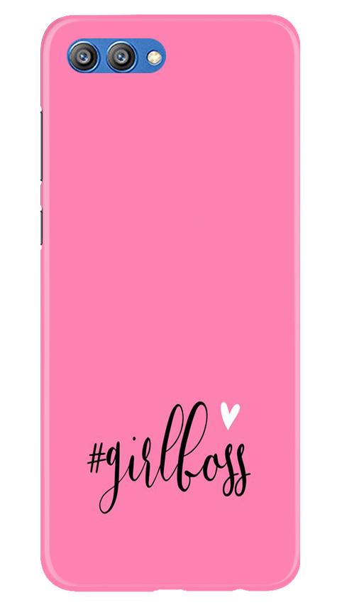 Girl Boss Pink Mobile Back Case for Honor View 10 (Design - 269) Girl Boss Pink Case for Honor View 10 (Design No. 269)