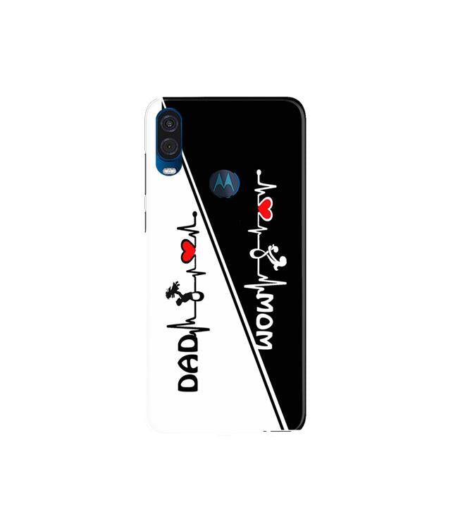 Love Mom Dad Mobile Back Case for Moto One Vision (Design - 385) Love Mom Dad Mobile Back Case for Moto One Vision (Design - 385)