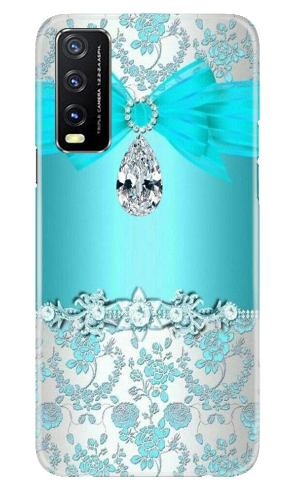 Shinny Blue Background Mobile Back Case for Vivo Y20 (Design - 32) Shinny Blue Background Case for Vivo Y20