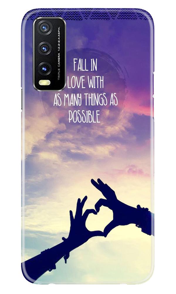 Fall in love Mobile Back Case for Vivo Y20 (Design - 50) Fall in love Case for Vivo Y20