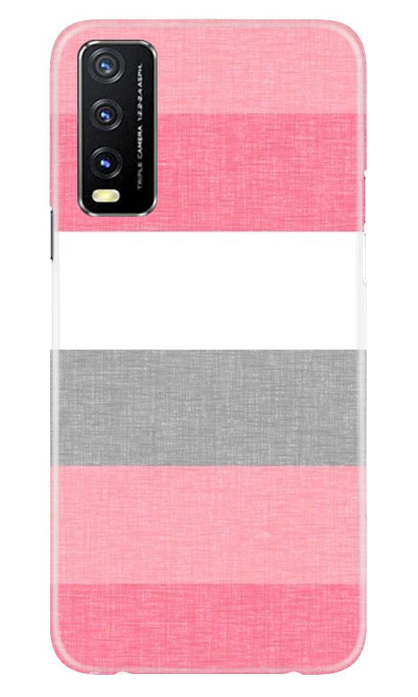 Pink white pattern Mobile Back Case for Vivo Y20i (Design - 55) Pink white pattern Case for Vivo Y20i