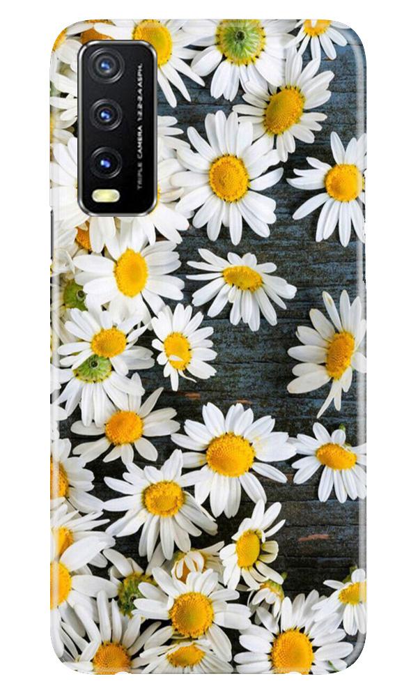 White flowers2 Mobile Back Case for Vivo Y20 (Design - 62) White flowers2 Case for Vivo Y20