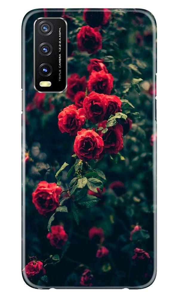 Red Rose Mobile Back Case for Vivo Y20 (Design - 66) Red Rose Case for Vivo Y20