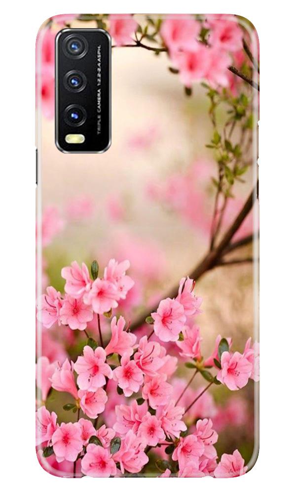 Pink flowers Mobile Back Case for Vivo Y20 (Design - 69) Pink flowers Case for Vivo Y20