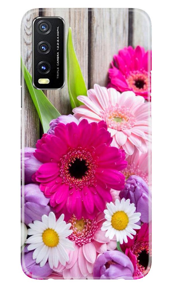 Coloful Daisy2 Mobile Back Case for Vivo Y20 (Design - 76) Coloful Daisy2 Case for Vivo Y20