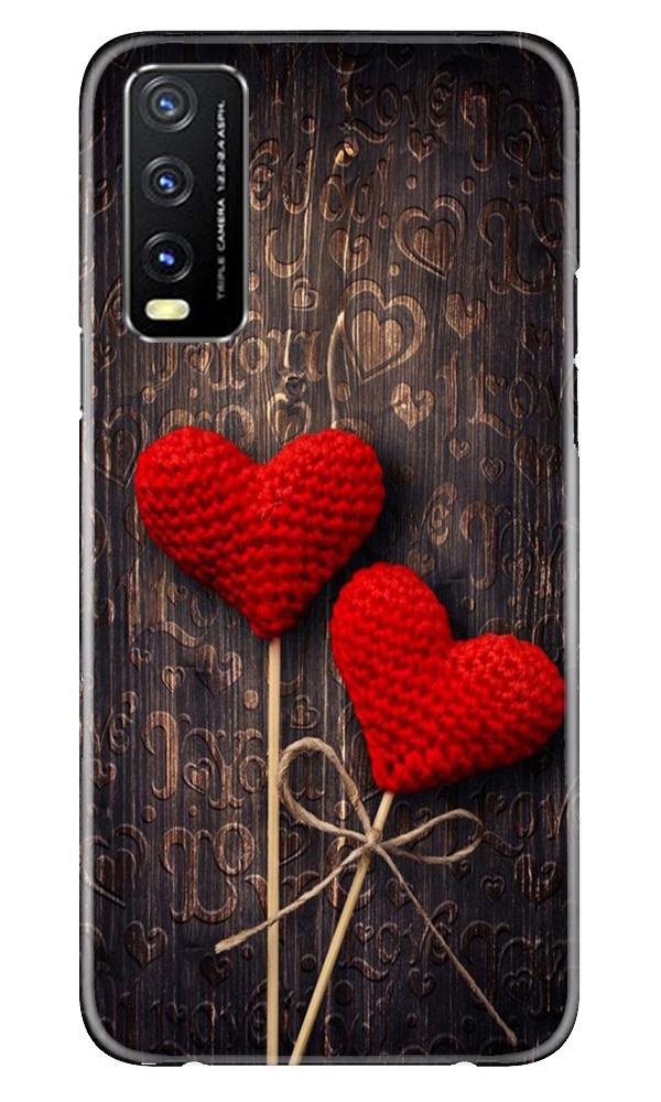 Red Hearts Mobile Back Case for Vivo Y20 (Design - 80) Red Hearts Case for Vivo Y20