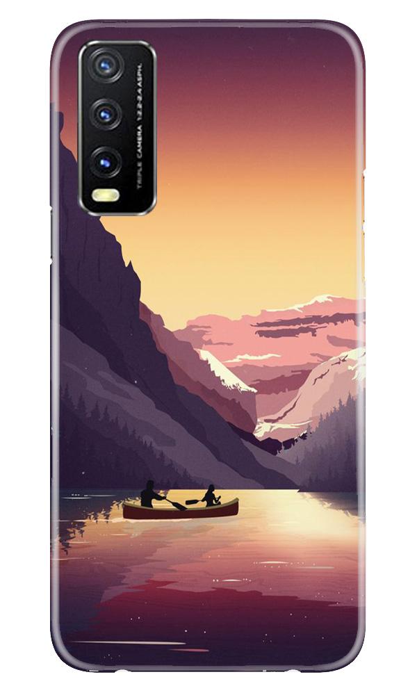 Mountains Boat Mobile Back Case for Vivo Y20i (Design - 181) Mountains Boat Case for Vivo Y20i (Design - 181)