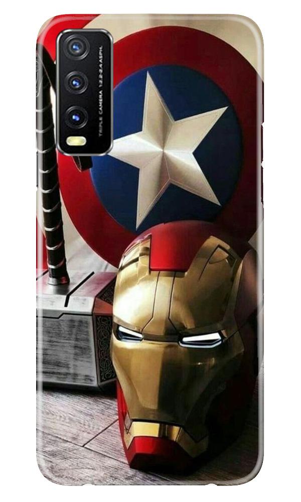 Ironman Captain America Mobile Back Case for Vivo Y20i (Design - 254) Ironman Captain America Case for Vivo Y20i (Design No. 254)