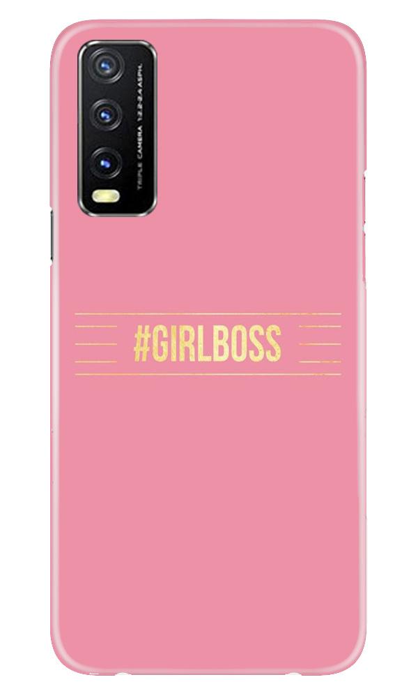 Girl Boss Pink Mobile Back Case for Vivo Y20 (Design - 263) Girl Boss Pink Case for Vivo Y20 (Design No. 263)