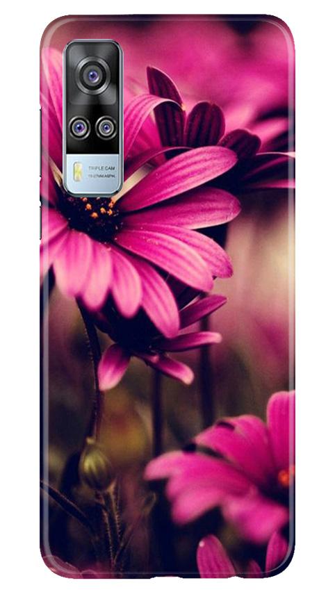 Purple Daisy Mobile Back Case for Vivo Y51A (Design - 65) Purple Daisy Case for Vivo Y51A
