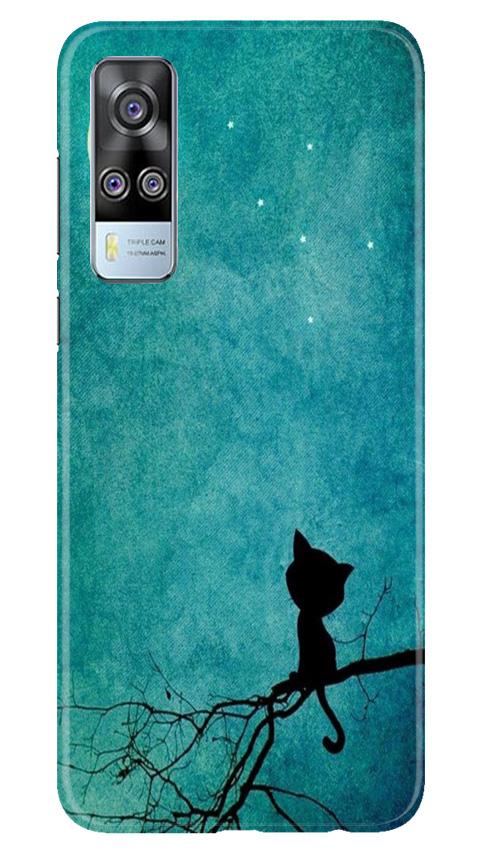 Moon cat Mobile Back Case for Vivo Y51 (Design - 70) Moon cat Case for Vivo Y51
