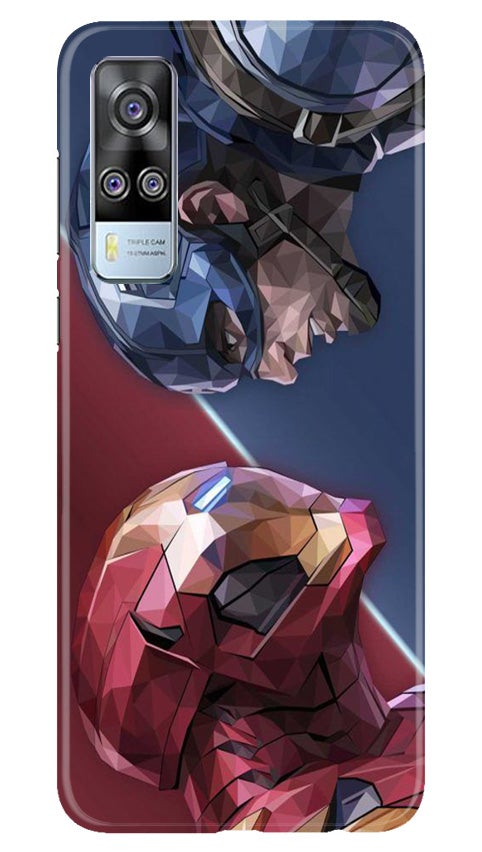 Ironman Captain America Mobile Back Case for Vivo Y53s (Design - 245) Ironman Captain America Case for Vivo Y53s (Design No. 245)