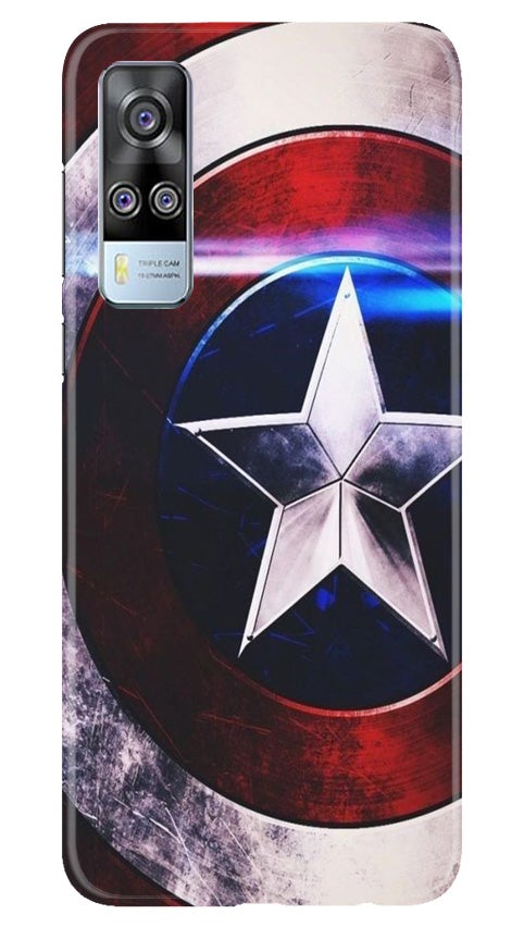 Captain America Shield Mobile Back Case for Vivo Y53s (Design - 250) Captain America Shield Case for Vivo Y53s (Design No. 250)