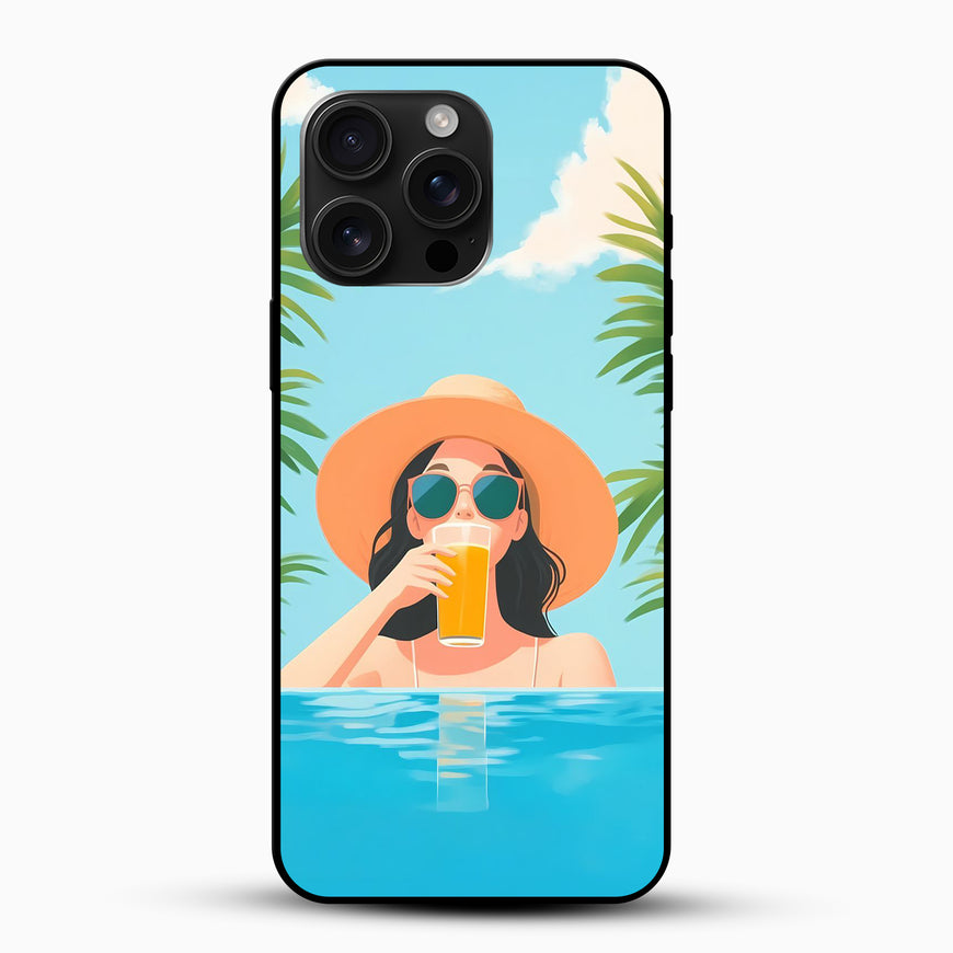 Summer Vibes Girl in Pool Phone Case