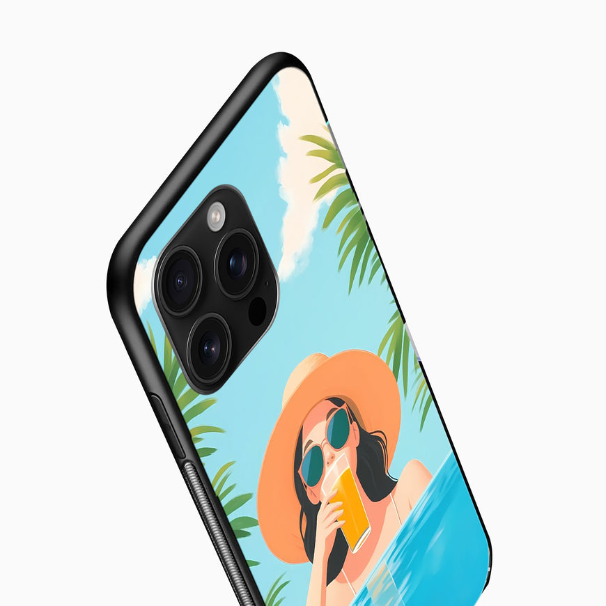 Summer Vibes Girl in Pool Mobile cover