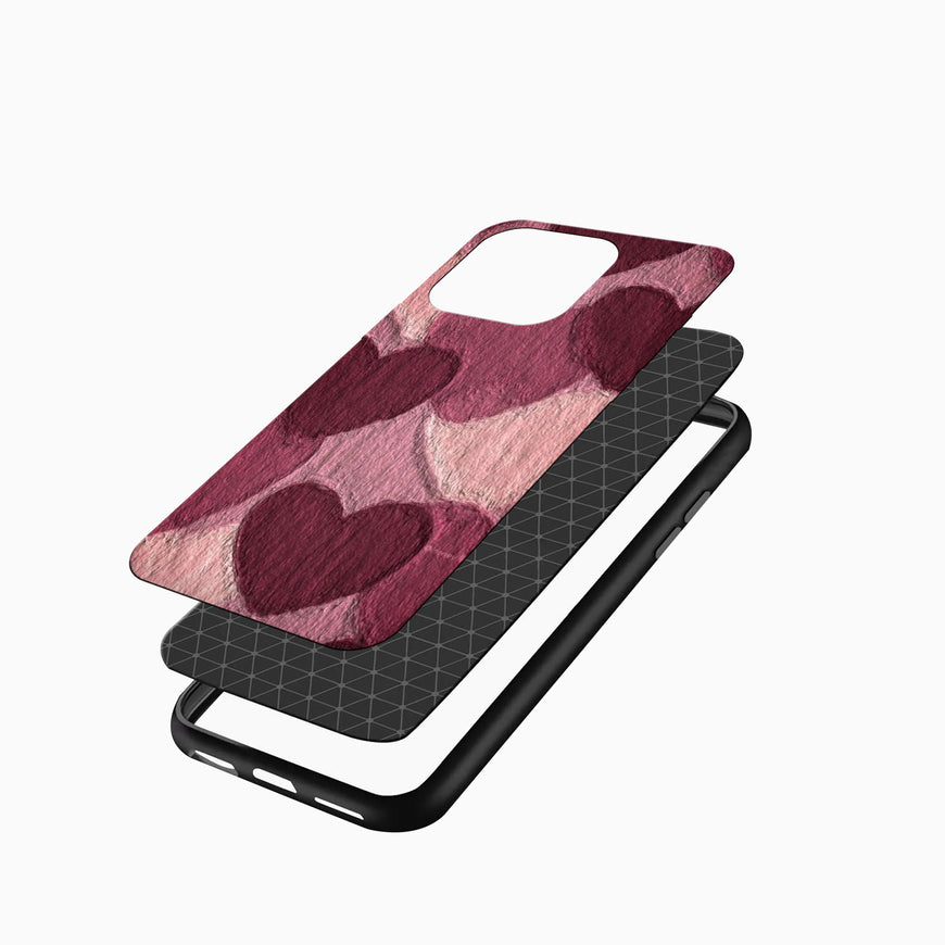 Romantic Heart Pattern iPhone Case