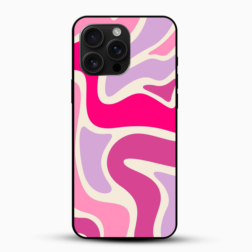 Pink Retro Swirl Abstract Premium Mobile Cover