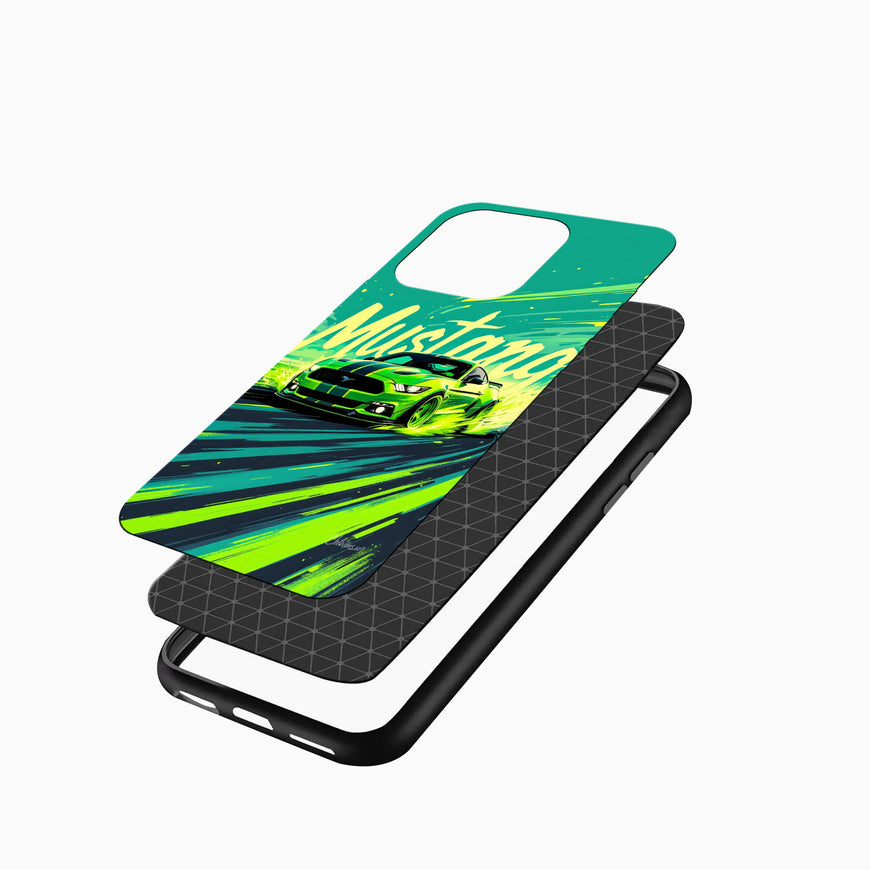 Neon Mustang Speed Racer iphone case