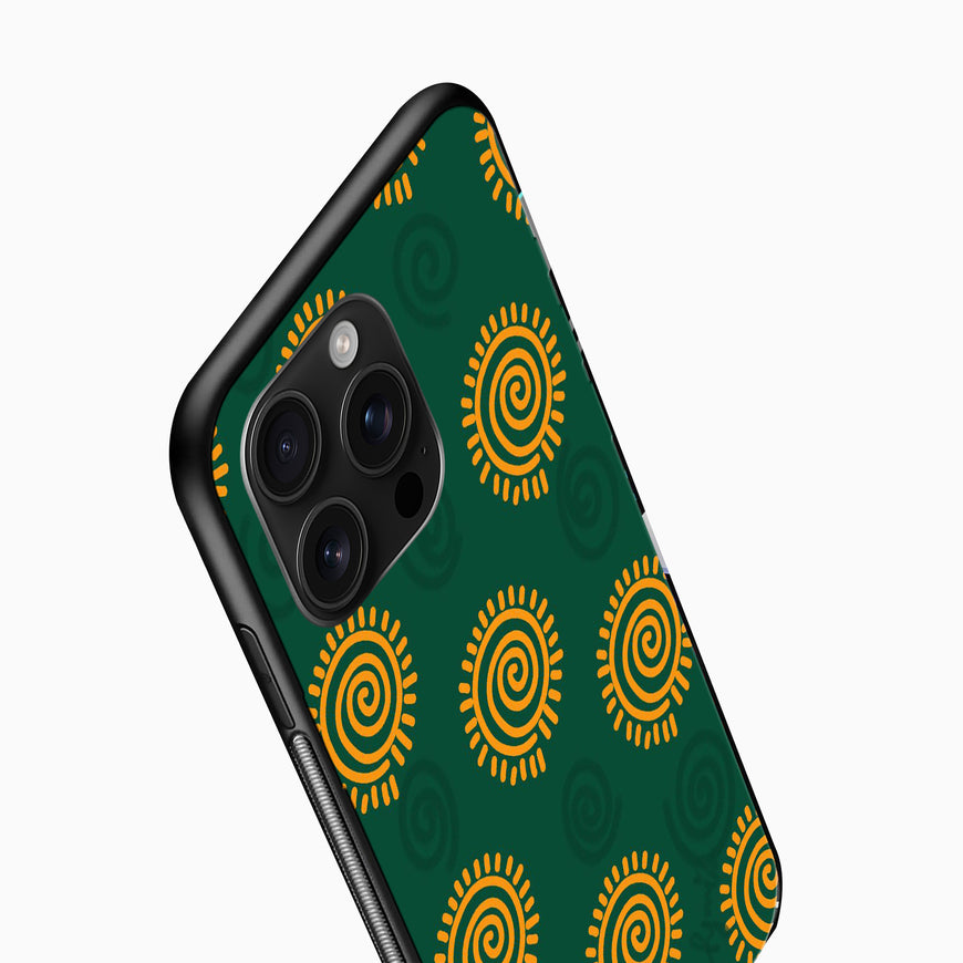 Tribal Sun Spiral Art mobile cover
