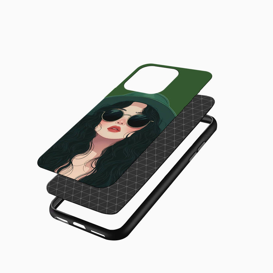 Trendy Girl Illustration iPhone cover