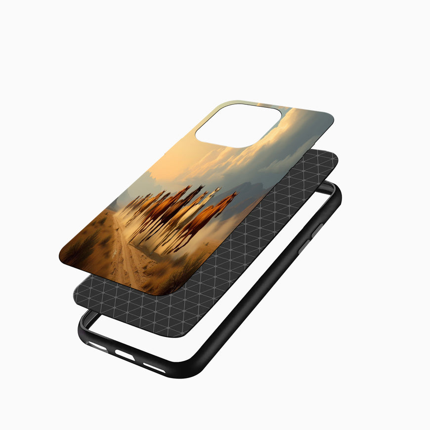 Running Horses Desert Art iPhone cover