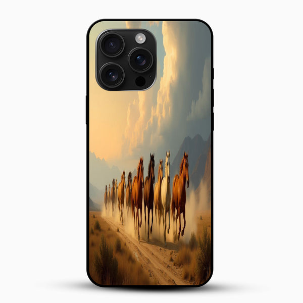 Running Horses Desert Art Phone Case